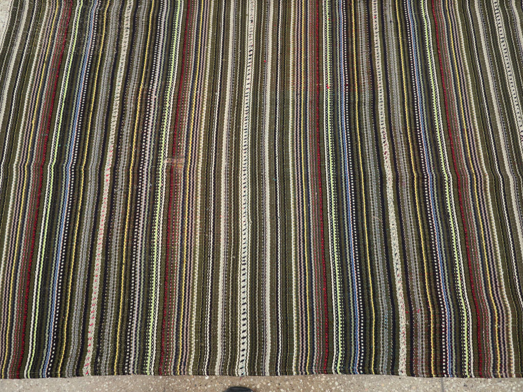 Vintage Turkish Flatweave Kilim Small Room Size Carpet, No.31537 - Gsblank
