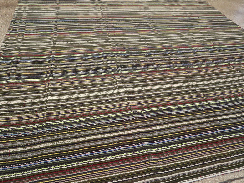 Vintage Turkish Flatweave Kilim Small Room Size Carpet, No.31537 - Gsblank