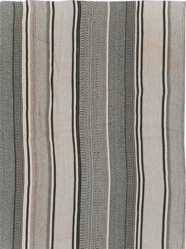 Modern Turkish Flatweave Large Room Size Carpet, No.31541 - Gsblank
