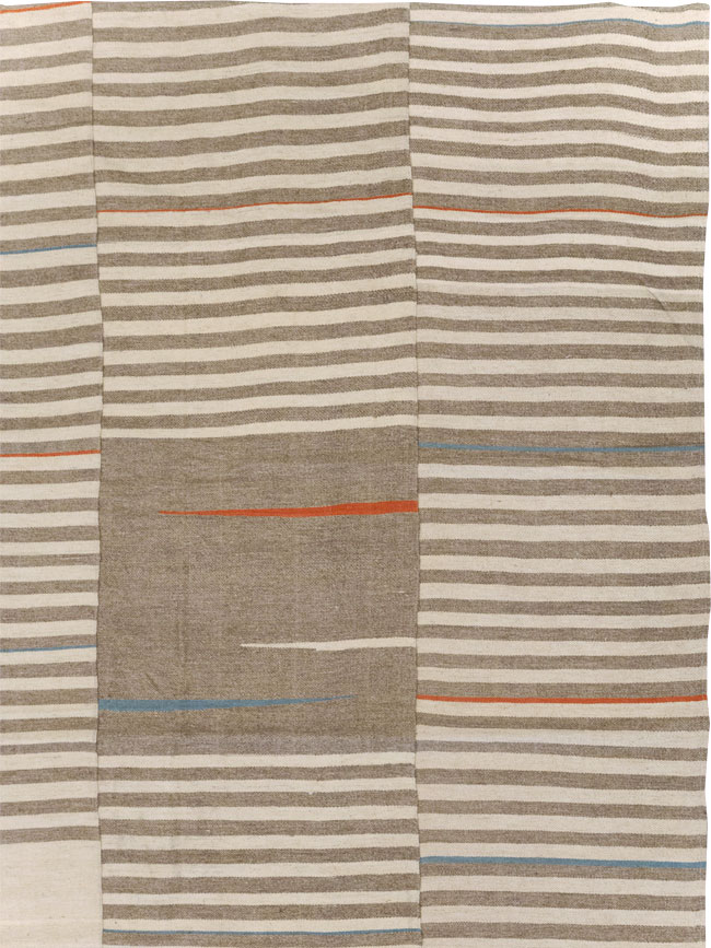 Modern Turkish Flatweave Large Room Size Carpet, No.31543 - Gsblank