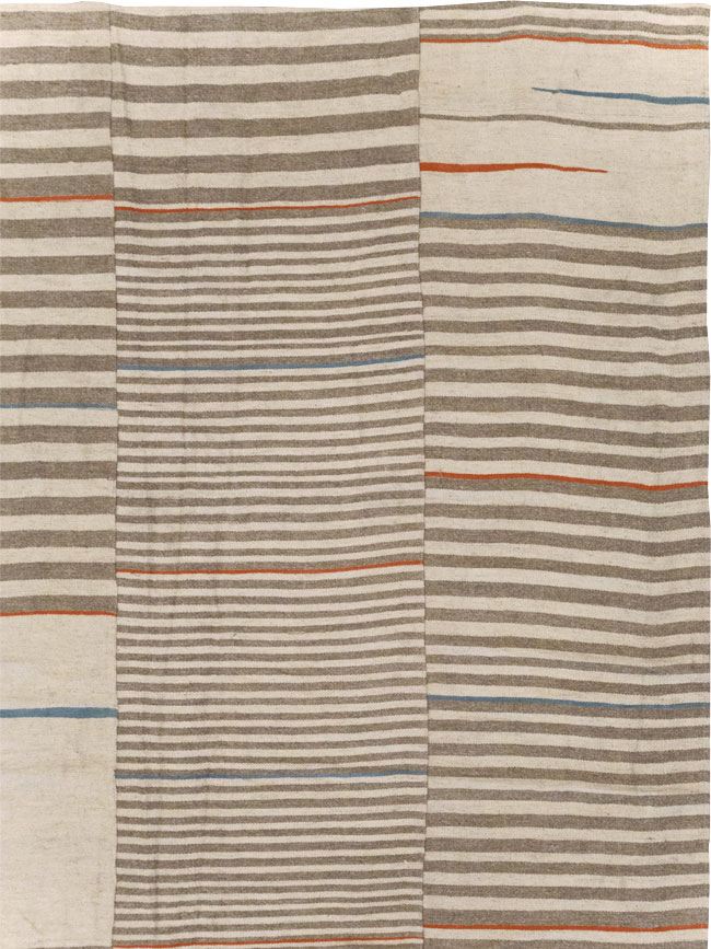 Modern Turkish Flatweave Large Room Size Carpet, No.31543 - Gsblank