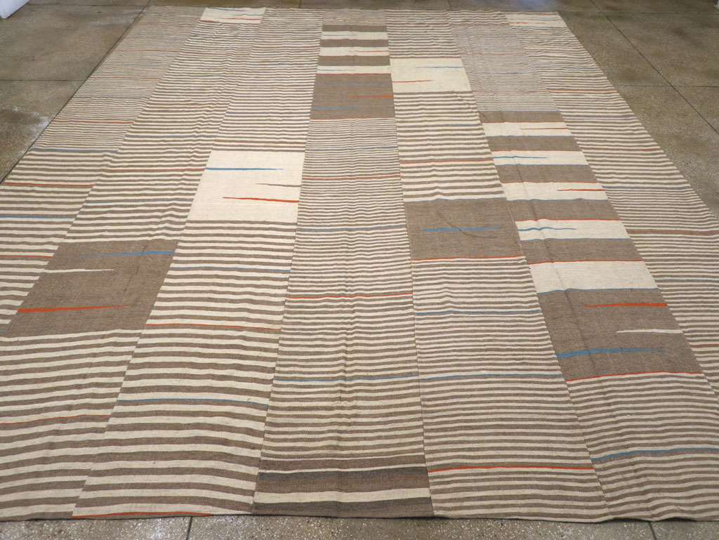 Modern Turkish Flatweave Large Room Size Carpet, No.31543 - Gsblank