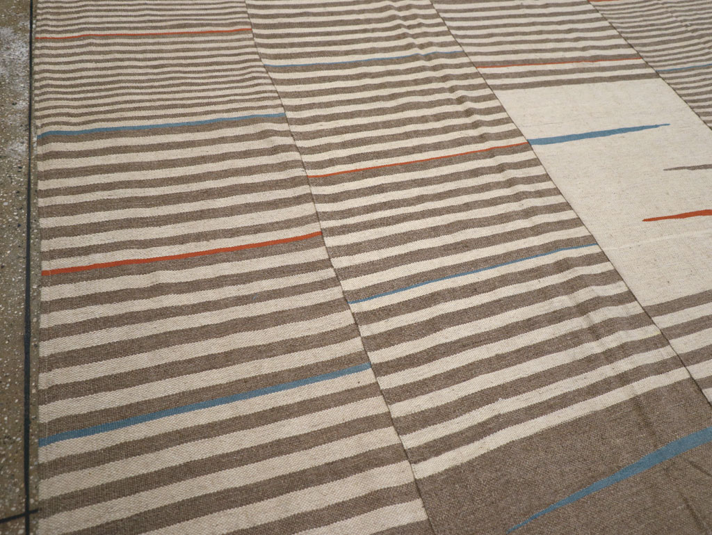 Modern Turkish Flatweave Large Room Size Carpet, No.31543 - Gsblank