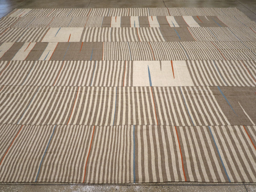 Modern Turkish Flatweave Large Room Size Carpet, No.31543 - Gsblank