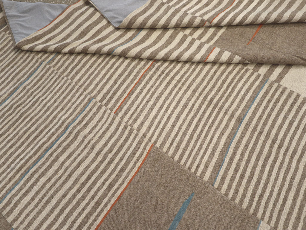 Modern Turkish Flatweave Large Room Size Carpet, No.31543 - Gsblank