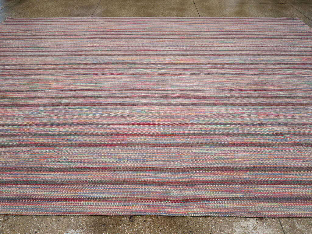 Modern Turkish Flatweave Room Size Carpet, No.31545 - Gsblank