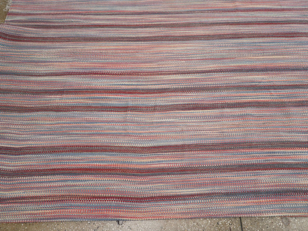 Modern Turkish Flatweave Room Size Carpet, No.31545 - Gsblank
