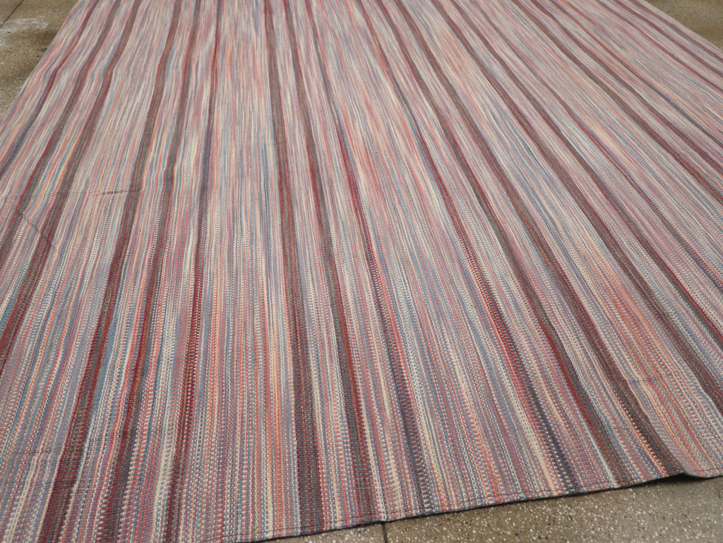 Modern Turkish Flatweave Room Size Carpet, No.31545 - Gsblank