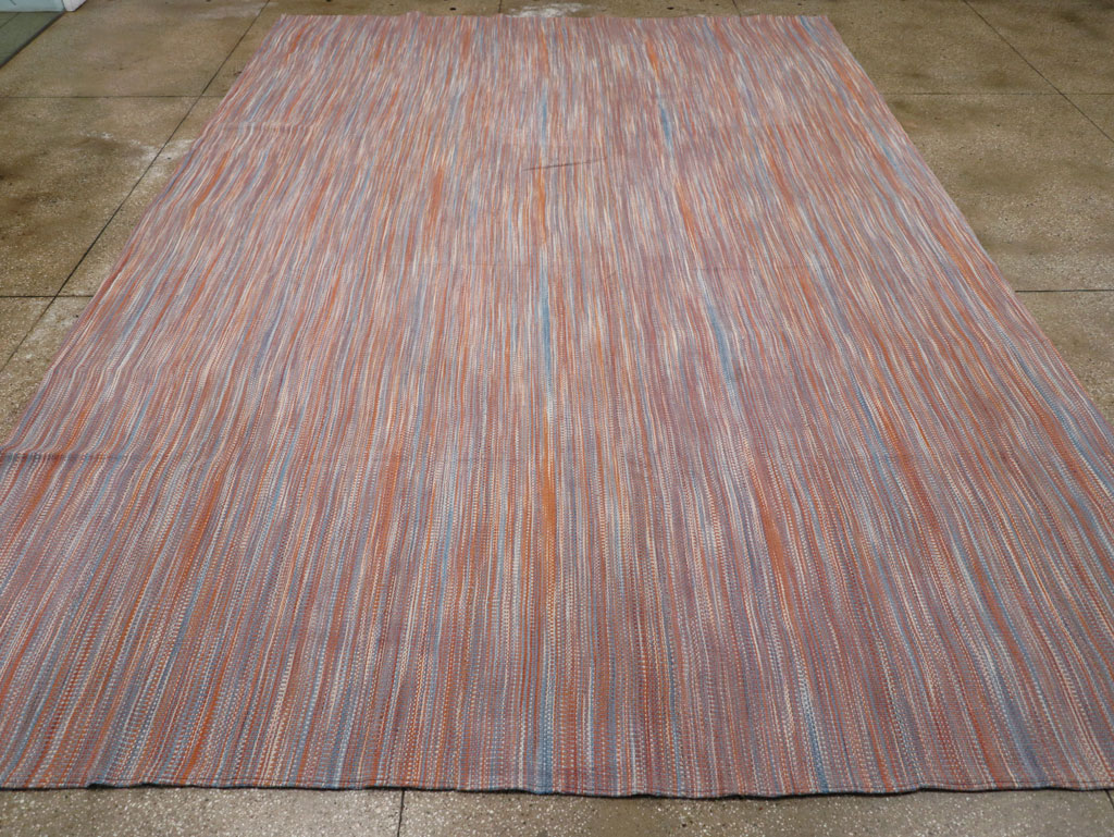 Modern Turkish Flatweave Room Size Carpet, No.31546 - Gsblank