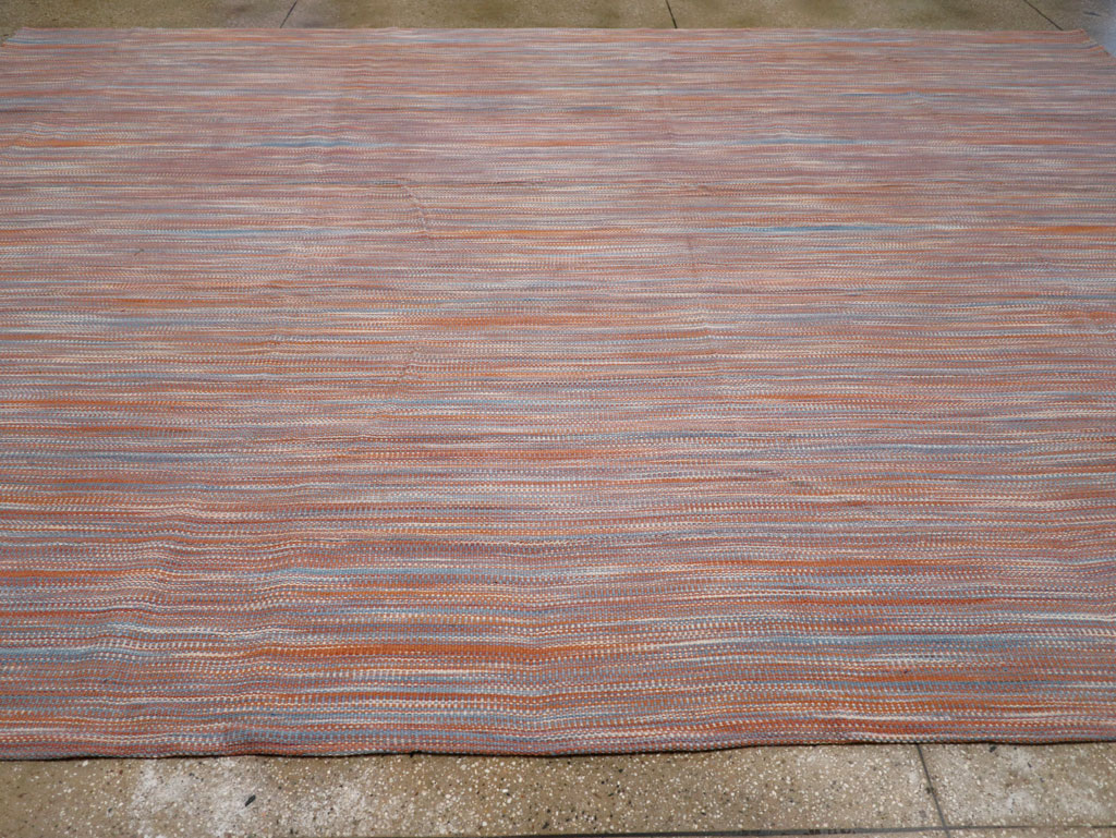 Modern Turkish Flatweave Room Size Carpet, No.31546 - Gsblank