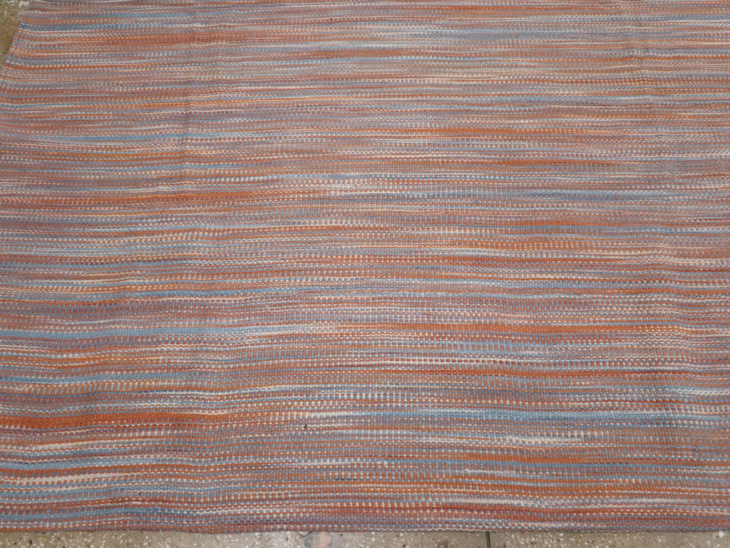 Modern Turkish Flatweave Room Size Carpet, No.31546 - Gsblank