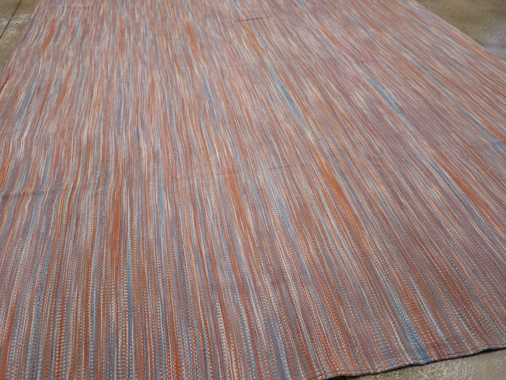 Modern Turkish Flatweave Room Size Carpet, No.31546 - Gsblank