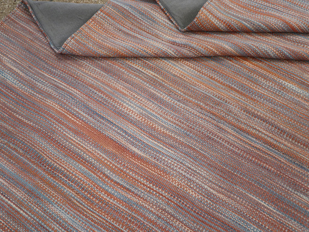 Modern Turkish Flatweave Room Size Carpet, No.31546 - Gsblank