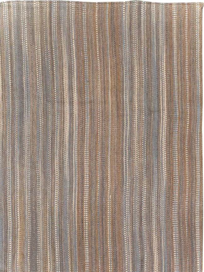 Modern Turkish Flatweave Room Size Carpet, No.31547 - Gsblank