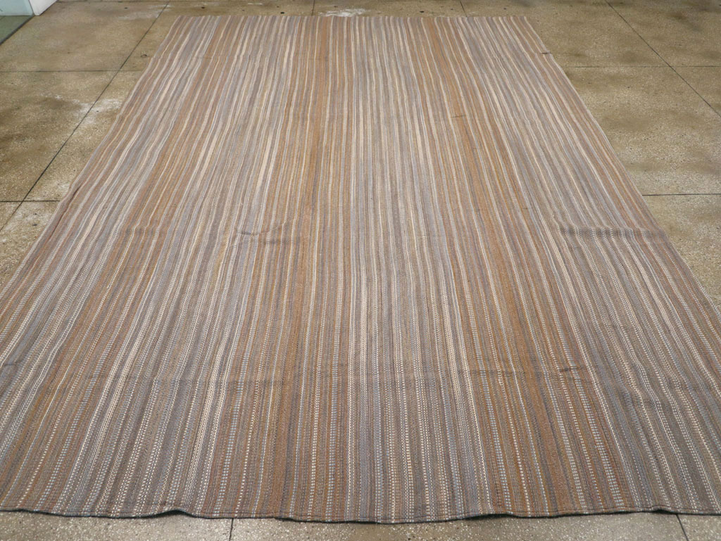 Modern Turkish Flatweave Room Size Carpet, No.31547 - Gsblank