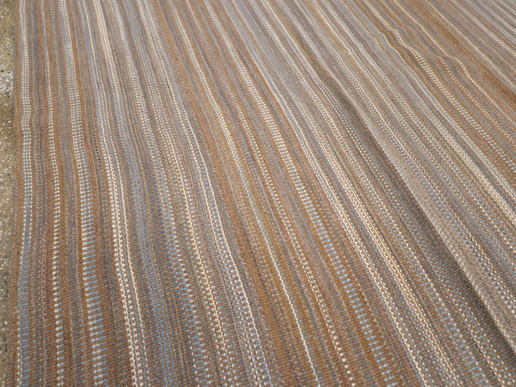 Modern Turkish Flatweave Room Size Carpet, No.31547 - Gsblank