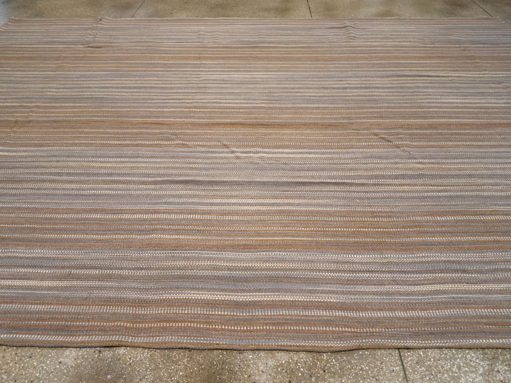 Modern Turkish Flatweave Room Size Carpet, No.31547 - Gsblank