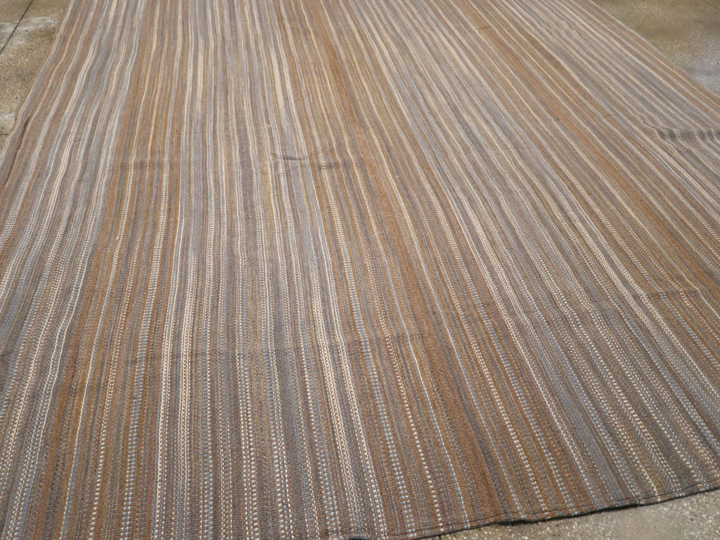 Modern Turkish Flatweave Room Size Carpet, No.31547 - Gsblank