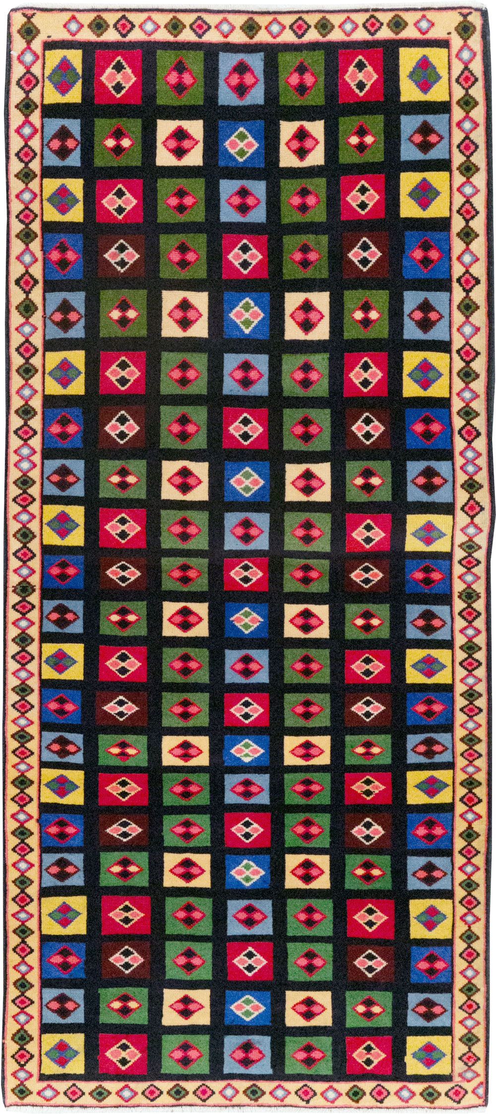 Vintage Persian Mahal Throw Rug, No.31548 - Gsblank