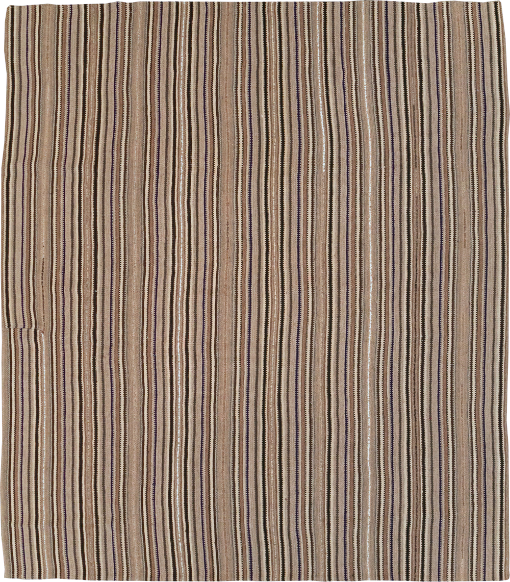 Vintage Turkish Flatweave Kilim Small Room Size Carpet, No.31551 - Gsblank