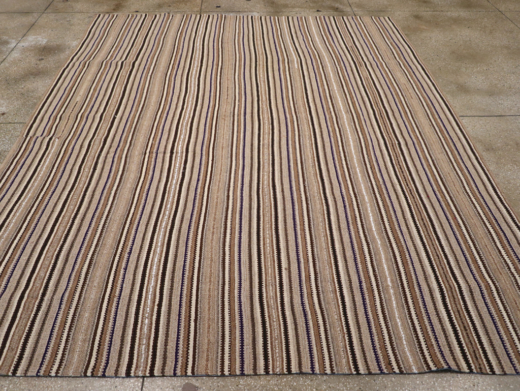 Vintage Turkish Flatweave Kilim Small Room Size Carpet, No.31551 - Gsblank