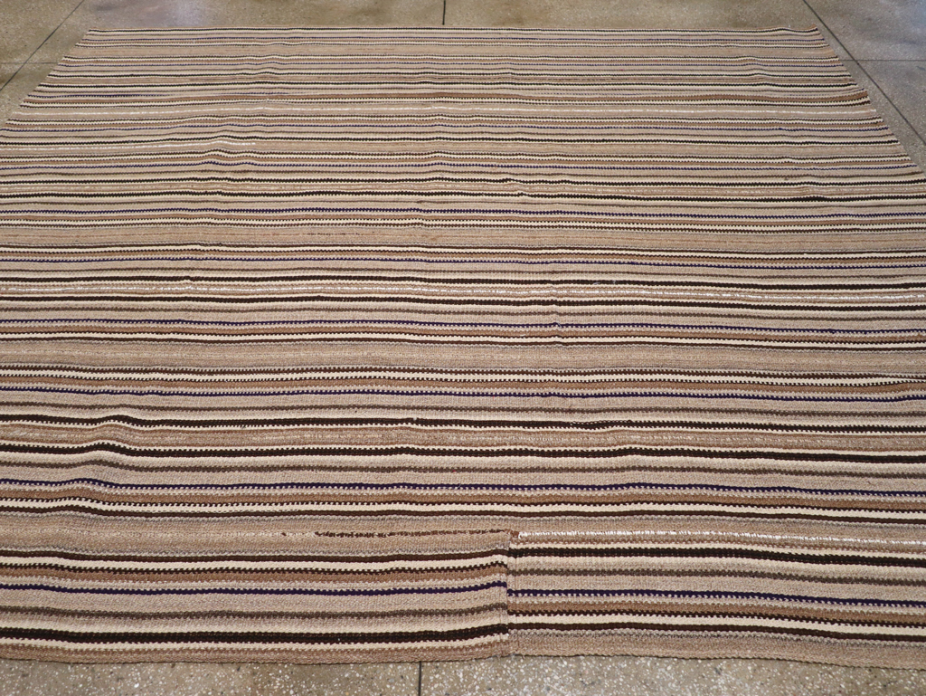 Vintage Turkish Flatweave Kilim Small Room Size Carpet, No.31551 - Gsblank