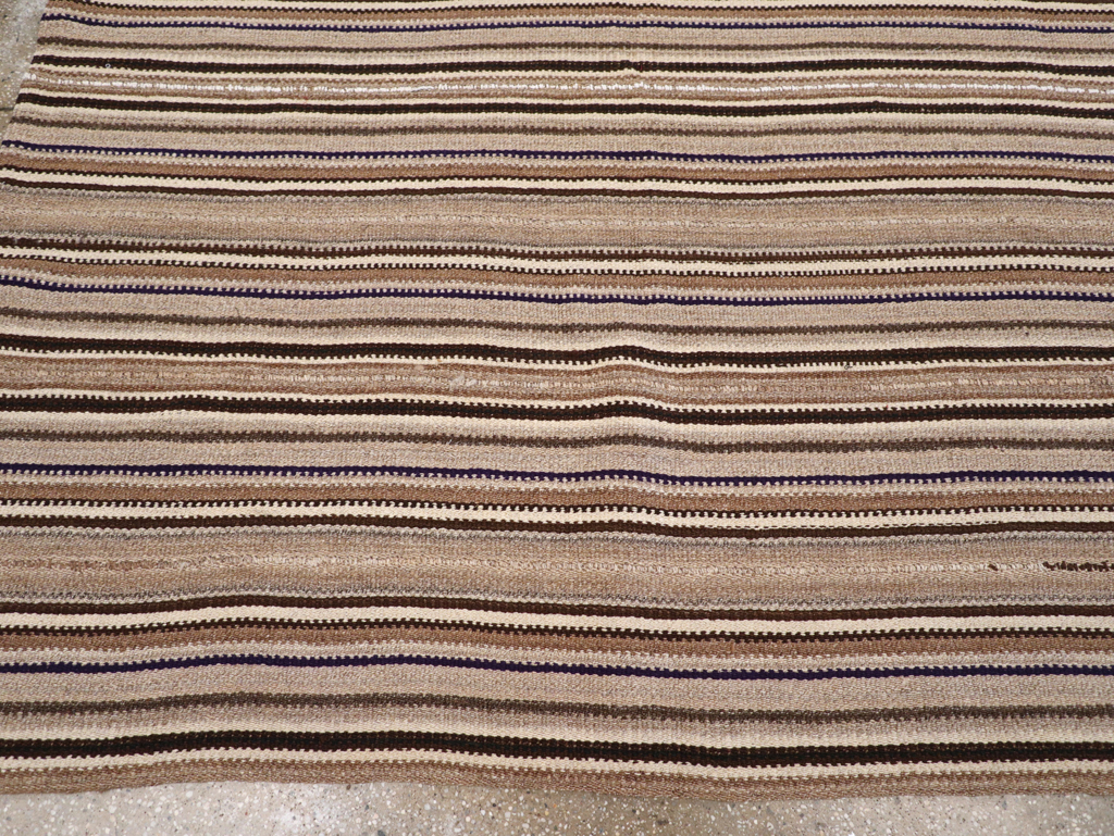 Vintage Turkish Flatweave Kilim Small Room Size Carpet, No.31551 - Gsblank