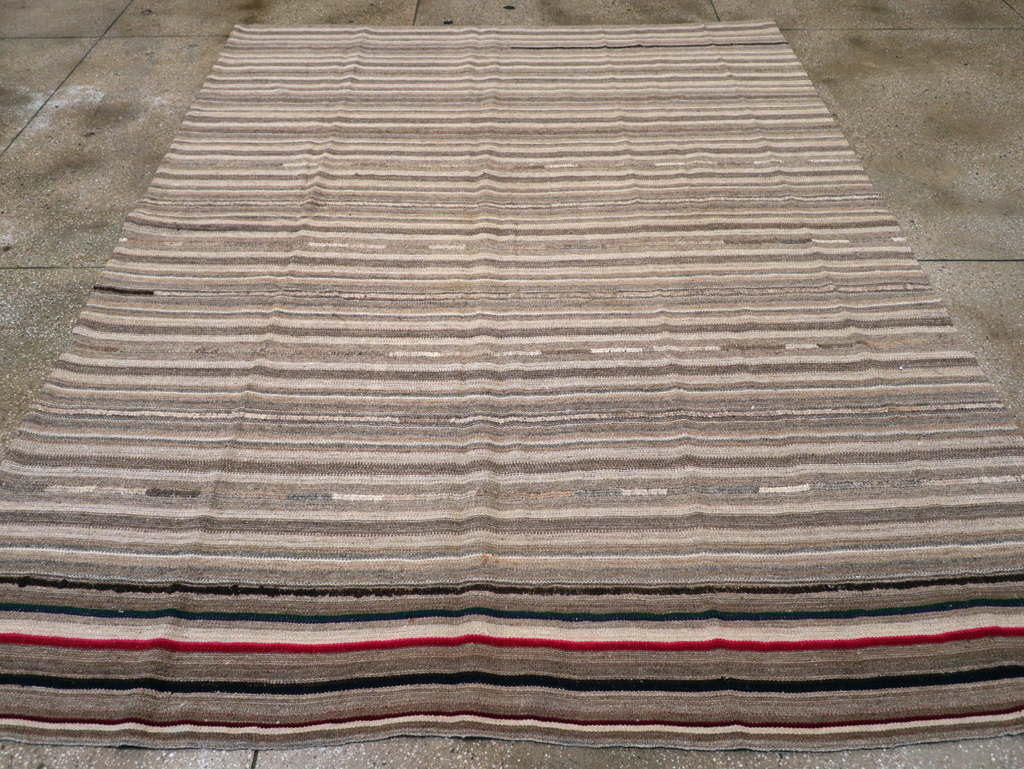 Vintage Turkish Flatweave Kilim Small Room Size Carpet, No.31553 - Gsblank