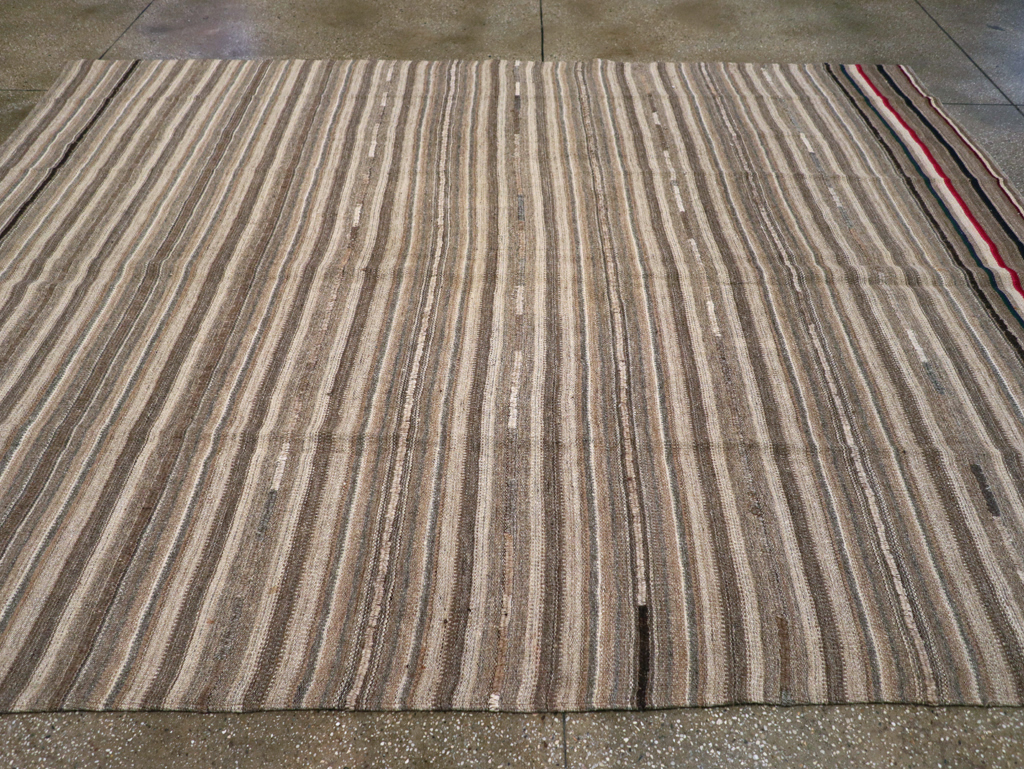 Vintage Turkish Flatweave Kilim Small Room Size Carpet, No.31553 - Gsblank