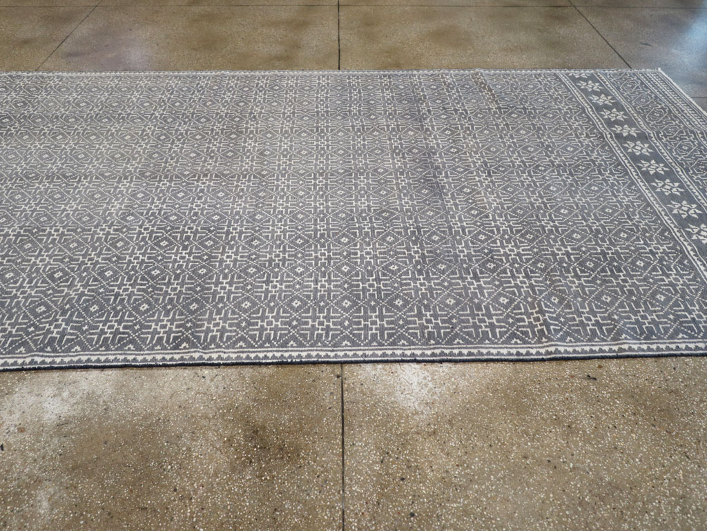 Vintage Persian Flatweave Gallery Carpet, No.31556 - Gsblank