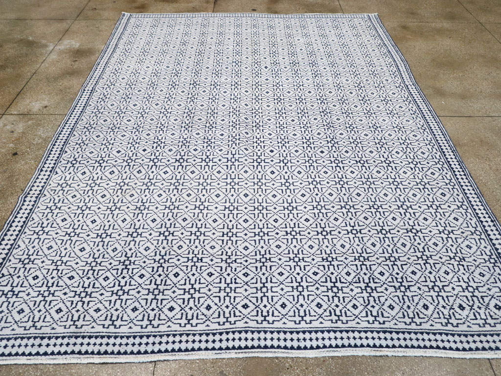 Vintage Persian Flatweave Room Size Carpet, No.31558 - Gsblank