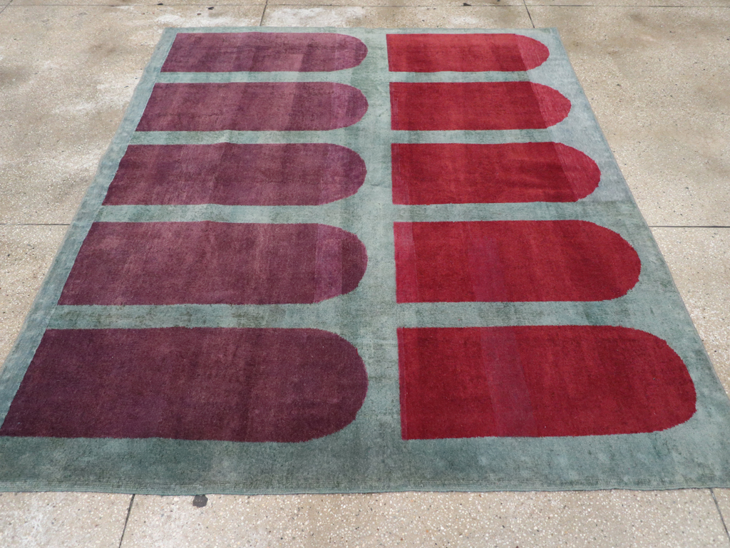 Vintage Anatolian Deco Style Carpet, No.31562 - Gsblank