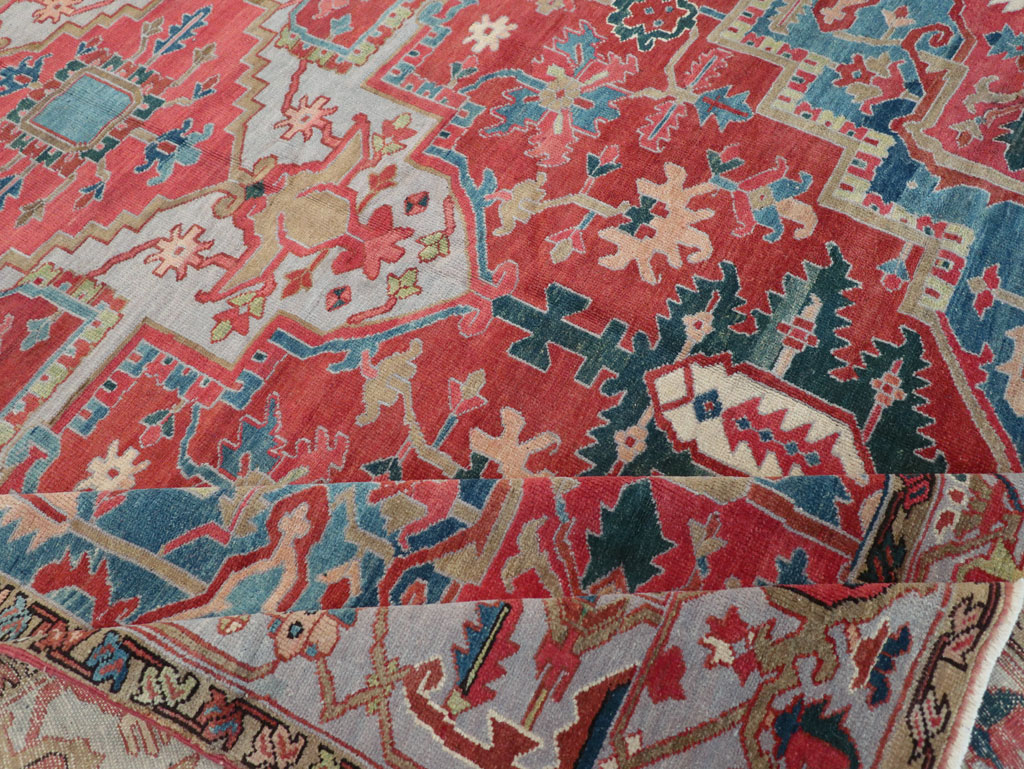 Antique Persian Heriz Room Size Carpet, No.31563 - Gsblank