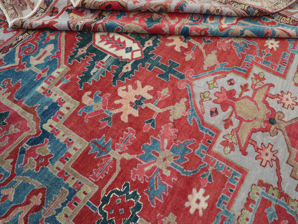 Antique Persian Heriz Room Size Carpet, No.31563 - Gsblank