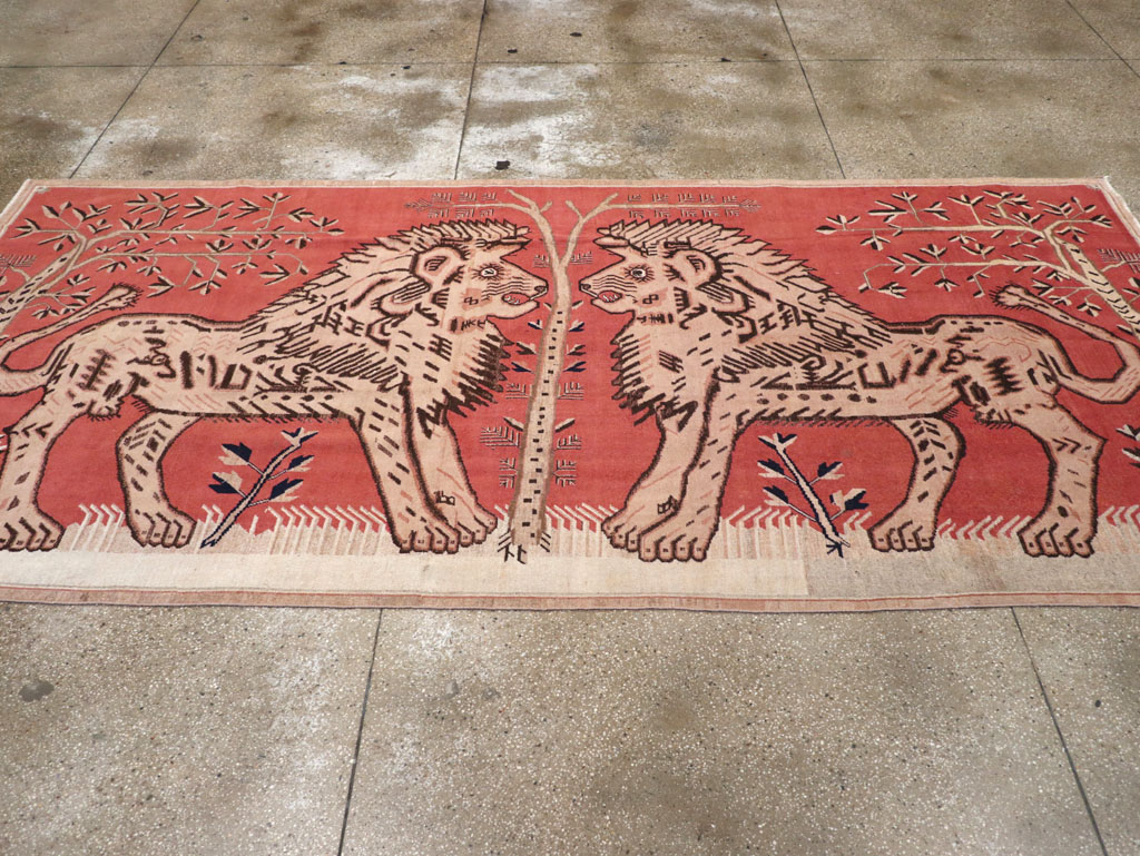 Antique Pictorial Khotan Rug, No.31574 - Gsblank