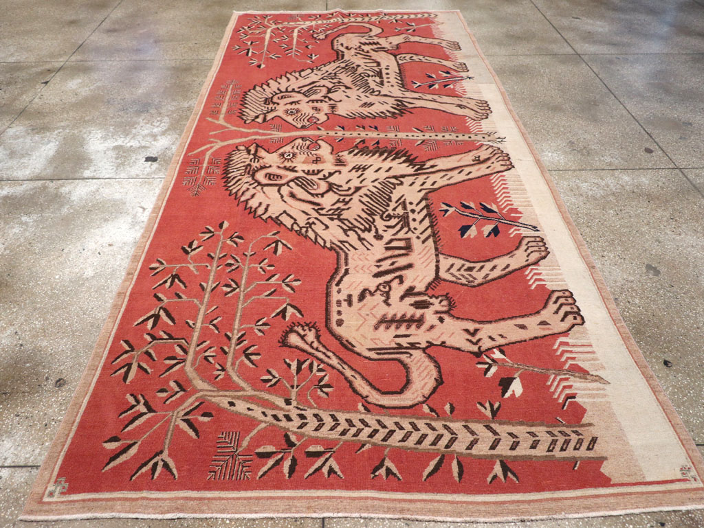 Antique Pictorial Khotan Rug, No.31574 - Gsblank