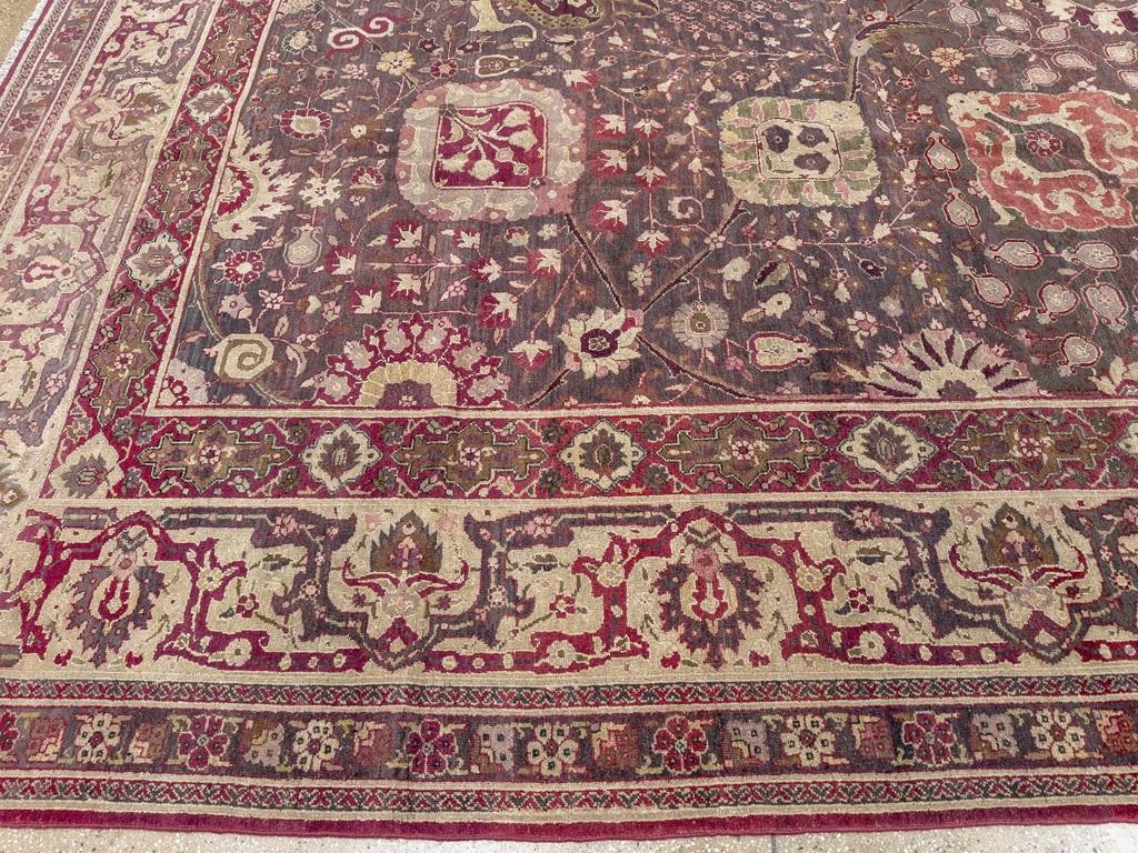Antique Indian Agra Large Carpet, No.31581 - Gsblank