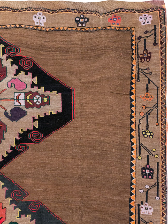 Vintage Turkish Tribal Small Room Size Carpet, No.31585 - Gsblank