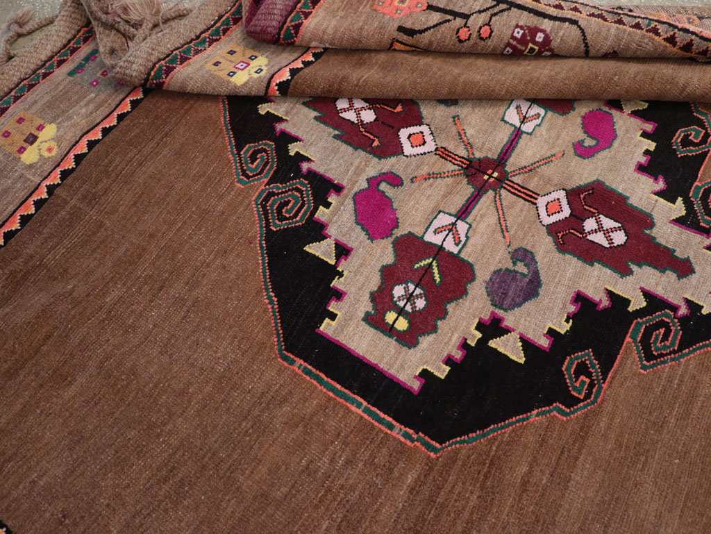 Vintage Turkish Tribal Small Room Size Carpet, No.31585 - Gsblank