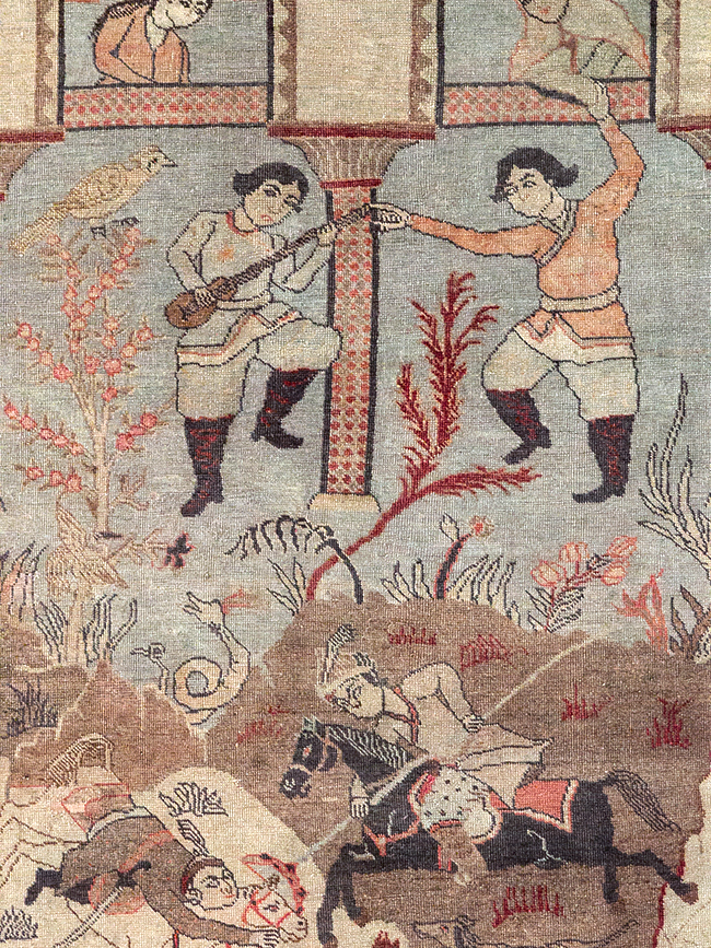 Antique Persian Pictorial Tabriz Rug, No.31588 - Gsblank