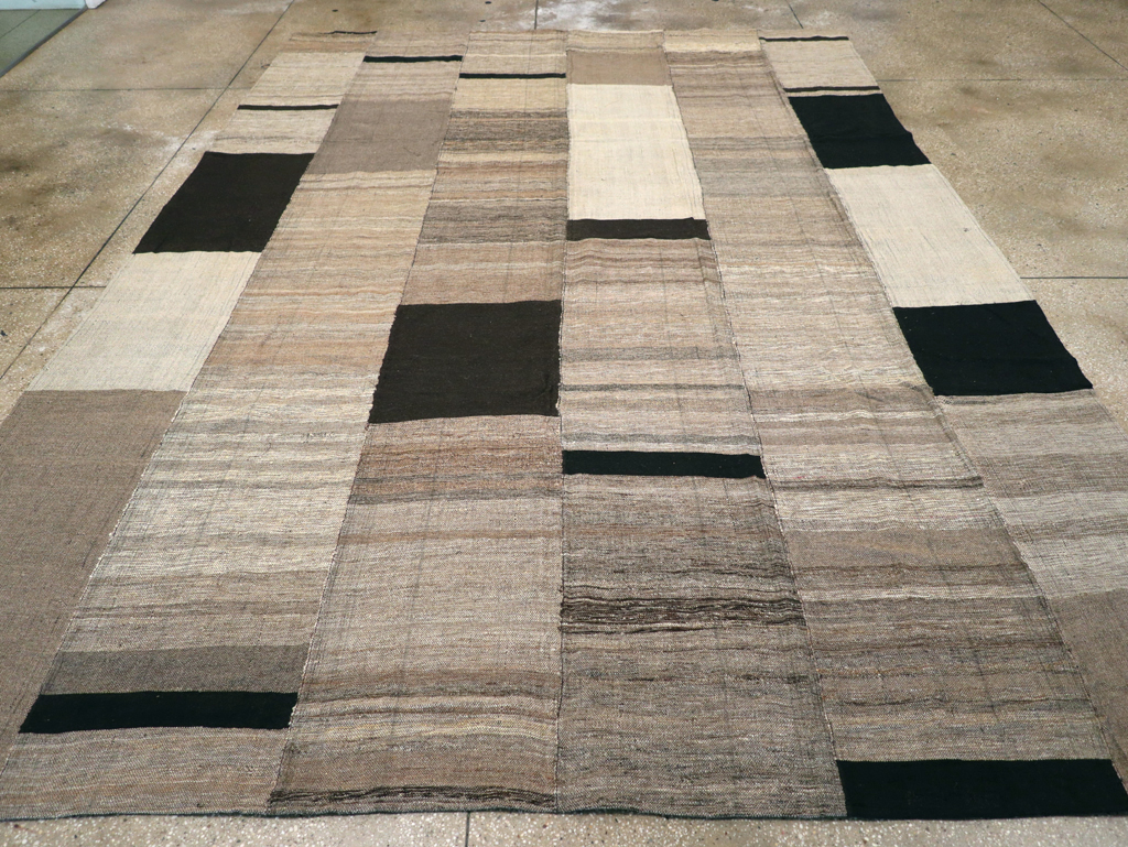 Modern Turkish Flatweave Room Size Carpet, No.31598 - Gsblank