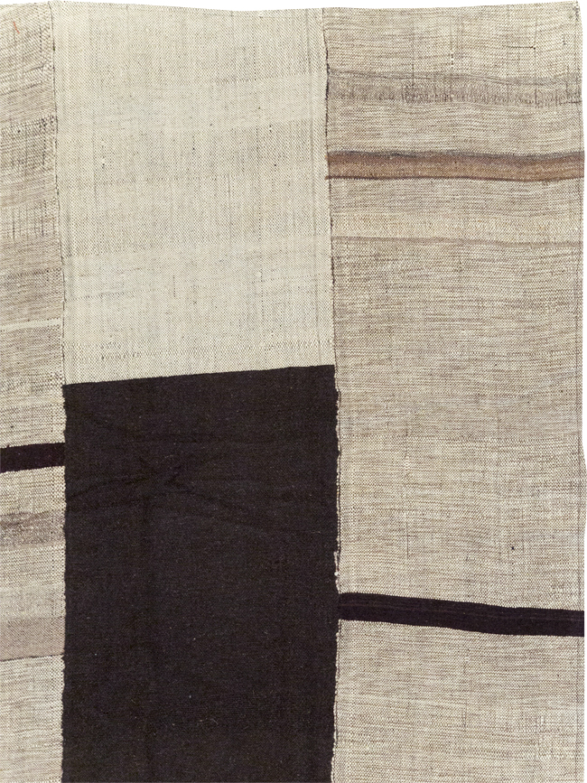 Modern Turkish Flatweave Kilim Square Room Size Carpet, No.31599 - Gsblank