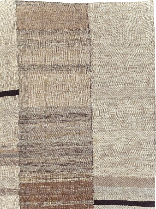 Modern Turkish Flatweave Kilim Square Room Size Carpet, No.31599 - Gsblank