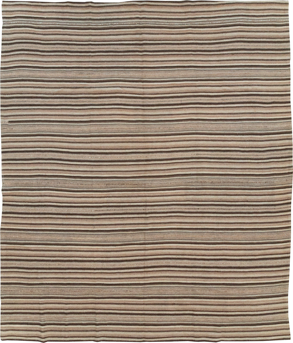 Vintage Turkish Flatweave Kilim Room Size Carpet, No.31600 - Gsblank