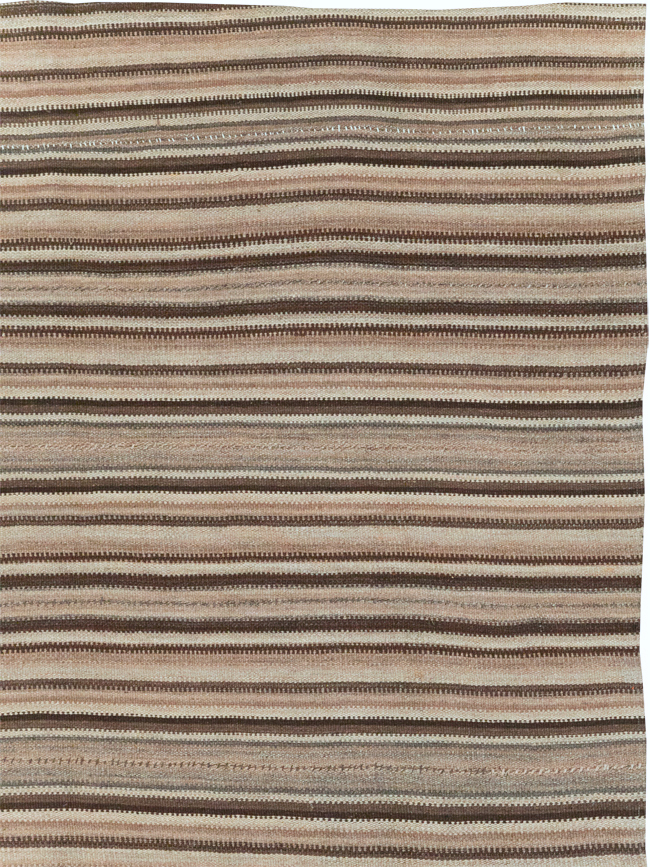 Vintage Turkish Flatweave Kilim Room Size Carpet, No.31600 - Gsblank