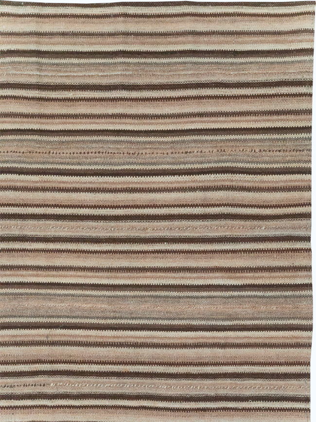 Vintage Turkish Flatweave Kilim Room Size Carpet, No.31600 - Gsblank