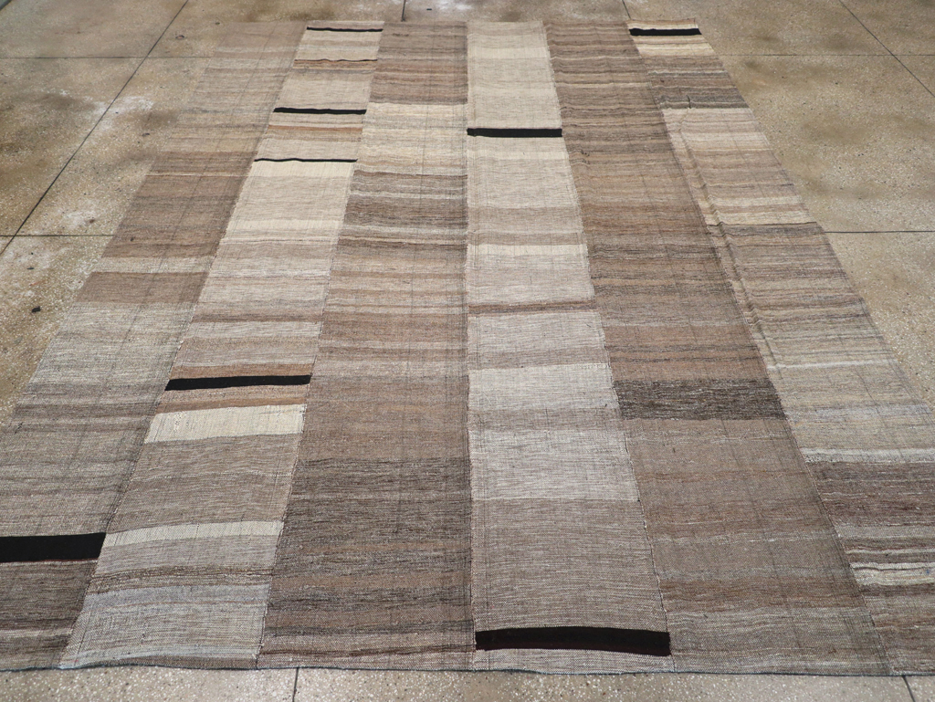 Modern Turkish Flatweave Room Size Carpet, No.31601 - Gsblank