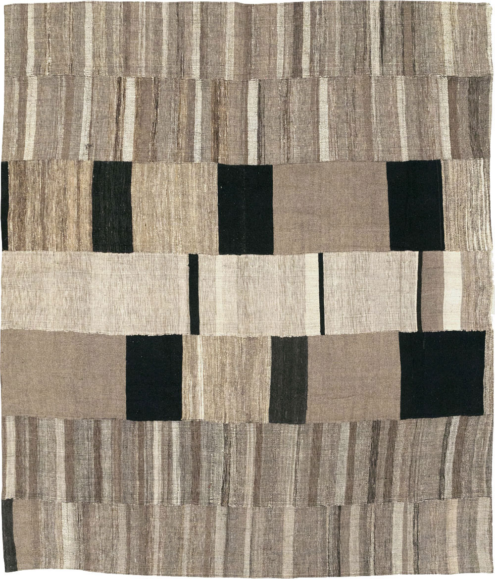 Modern Turkish Flatweave Room Size Carpet, No.31603 - Gsblank