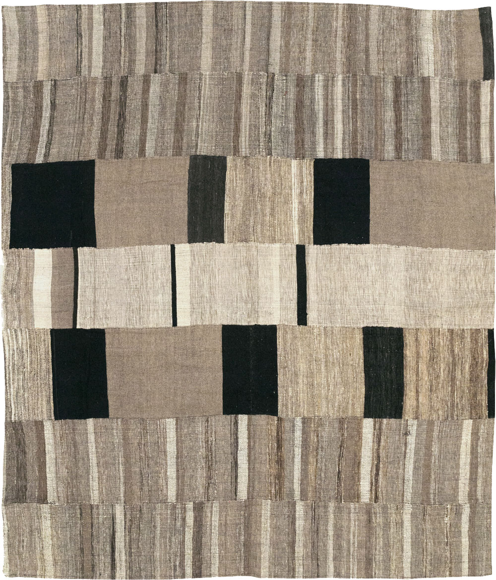 Modern Turkish Flatweave Room Size Carpet, No.31603 - Gsblank