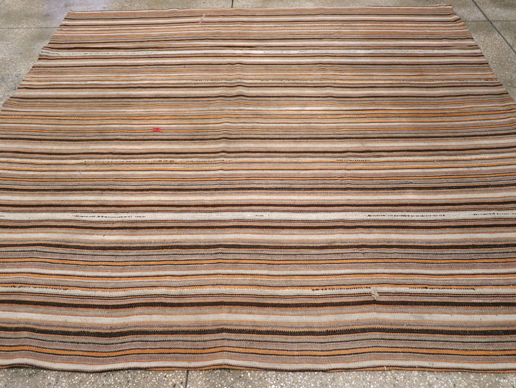 Vintage Persian Flatweave Kilim Square Carpet, No.31604 - Gsblank